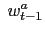 $ \;w_{t-1}^{a}$