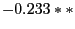 $-0.233**$