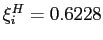 $ \xi _{i}^{H}=0.6228$
