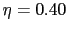 $\eta = 0.40$