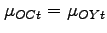$\mu_{OCt}=\mu_{OYt}$