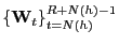 $ \{\mathbf{W}_{t}\}_{t=N(h)}^{R+N(h)-1}$