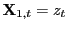 $ \mathbf{X}_{1,t}=z_{t}$