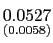 $ \underset{{\small (0.0058)}}{0.0527}$