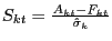 $ S_{kt} =\frac{A_{kt} -F_{kt} } {\hat{\sigma}_{k} } $