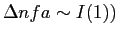 $ \Delta nfa\sim I(1))$