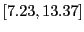 $ [7.23,13.37]$