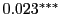 $ 0.023^{\ast\ast\ast}$