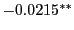 $ -0.0215^{\ast\ast}$