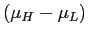 $ (\mu_{H}-\mu_{L})$