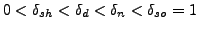 $0<\delta_{sh}<\delta_{d}<\delta_{n}<\delta_{so}=1$