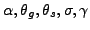 $\alpha,\theta_{g},\theta_{s},\sigma,\gamma$