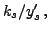 $k_{s}/y_{s}^{\prime} \,,\ $