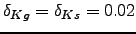 $\delta _{Kg}=\delta _{Ks}=0.02$