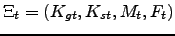 $\Xi _{t}=\left( K_{gt},K_{st},M_{t},F_{t}\right) $