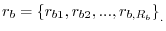 r_b =\left\{ {r_{b1} ,r_{b2} ,...,r_{b,R_b } } \right\}_{.}