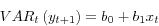 \begin{displaymath} VAR_{t}\left( y_{t+1}\right) =b_{0}+b_{1}x_{t} \end{displaymath}