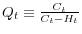 Q_{t}\equiv\frac{C_{t}}{C_{t}-H_{t}}