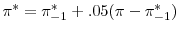  \pi^* = \pi^*_{-1} + .05 (\pi - \pi^*_{-1})