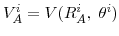  V_{A}^{i}=V(R_{A}^{i},\;\theta^{i})