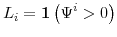 \displaystyle L_{i}=\mathbf{1}\left( \Psi^{i}0\right) 
