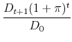 \displaystyle \frac{D_{t+1}(1+\pi)^t}{D_0}