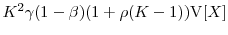  K^2 \gamma (1-\beta)(1+ \rho(K-1))\ensuremath{{\operatorname V}\lbrack X\rbrack}