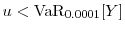  u<{\rm VaR}_{0.0001}\lbrack Y\rbrack