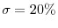  \sigma=20\%