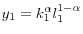 y_1 =k_1^\alpha l_1^{1-\alpha } 