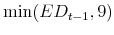  \min (ED_{t-1},9)