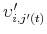  % \upsilon _{i,j^{\prime }(t)}^{\prime }