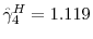  \hat{\gamma}_{4}^{H}=1.119