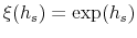  \xi(h_{s})=\exp(h_{s})
