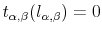 \displaystyle t_{\alpha,\beta }(l_{\alpha,\beta})=0% 