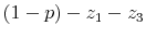  \left( 1-p\right) -z_{1} -z_{3}