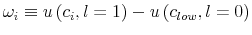  \omega_{i}\equiv u\left( c_{i},l=1\right) -u\left( c_{low},l=0\right) 