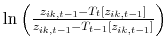  \ln \left( \frac{z_{ik,t-1}-T_{t}[z_{ik,t-1}]}{z_{ik,t-1}-T_{t-1}[z_{ik,t-1}]} \right)