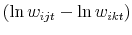  (\ln w_{ijt}-\ln w_{ikt})