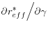 {\partial r_{eff}^\ast } \mathord{\left/ {\vphantom {{\partial r_{eff}^\ast } {\partial \gamma }}} \right. \kern-\nulldelimiterspace} {\partial \gamma }