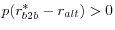 p(r_{b2b}^\ast -r_{alt} )>0