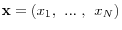 {\rm {\bf x}}=(x_1 ,{\kern 1pt}{\kern 1pt}{\kern 1pt}{\kern 1pt}...{\kern 1pt}{\kern 1pt}{\kern 1pt},{\kern 1pt}{\kern 1pt}{\kern 1pt}{\kern 1pt}x_N )