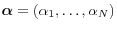 {\rm {\bm \alpha }}=(\alpha _1 ,\ldots ,\alpha _N )