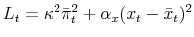 L_t=\kappa^2 \bar\pi_t^2 + \alpha_x(x_t-\bar{x}_t)^2