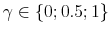\gamma \in \{0;0.5;1\}