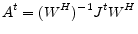\displaystyle A^t = (W^H)^{-1} J^t W^H