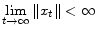 \displaystyle \lim_{ t \rightarrow\infty} \Vert x_t\Vert < \infty