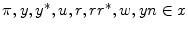  \pi,y,y^{\ast},u,r,rr^{\ast },w,yn\in x