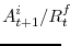 \displaystyle A^{i}_{t+1}/R^{f}_{t} \!\!\!\!