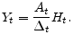 \displaystyle Y_{t}=\frac{A_{t}}{\Delta _{t}}H_{t}.